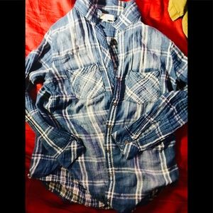 Anthropologie Cloth & Stone Brand Plaid Buttonup